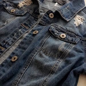 Distressed jean jacket